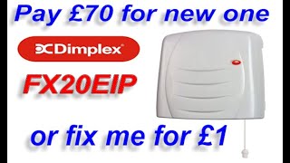 Dimplex FX20EIPX4 bathroom wall heater not working wont turn on easy repair and Maintenance [upl. by Manlove]