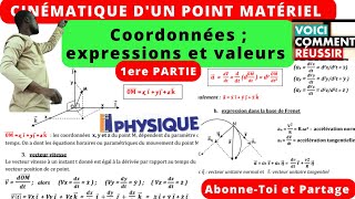 Leçon 1Cinématique du point1ère Partieexpressioncoordonnéevaleur ou norme [upl. by Ybbil]