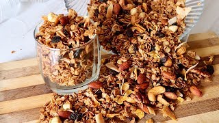 How to make the Best Healthy Granola at home😋 [upl. by Anelad]