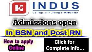 Indus college of nursing Karachi  nursing admission 2023  how to apply online [upl. by Davin43]