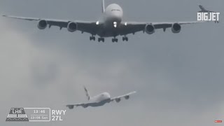 London Heathrow Airport 27L Overhead Arrivals [upl. by Atteselrahc]