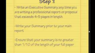 Learn How to write an Executive Summary tutorial [upl. by Stav]