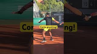 Federico Coria grunting during match with David Jorda Sanchis atpchallengertour [upl. by Halika]