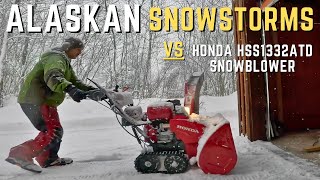 IS IT WORTH THE PRICE TAG The 2024 Honda HS1332ATD Snowblower in Action after a Snowstorm in Alaska [upl. by Annaynek695]