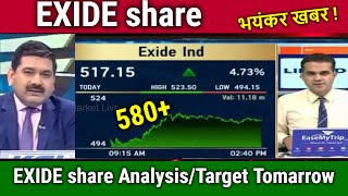 EXIDE share latest newsexide share analysistarget tomorrowexide share latest news today [upl. by Kissel]