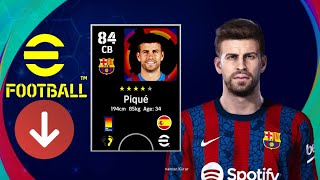 Pique PES2021 FC Barcelona EFootball FaceStats [upl. by Cynar]