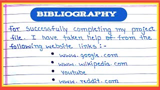 BIBLIOGRAPHY  How To Write ✍️ Bibliography In English  Bibliography For Project File [upl. by Aekim]