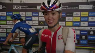 Katarzyna Niewiadoma  Interview at the finish  Womens World Championships Road Race 2022 [upl. by Kurzawa778]