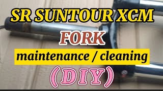 SR SUNTOUR XCM  FORK  MAINTENANCE  CLEANING  DIY [upl. by Kerns49]