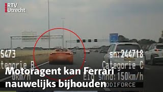 Ferrari vliegt laag over de A1 motoragent gaat erachteraan  RTV Utrecht [upl. by Zeus]