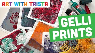 Basic Gelli Plate Printing Art Lesson for beginners  Art With Trista [upl. by Clarita552]