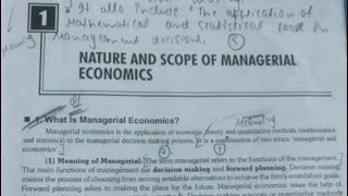 Managerial Economics  Nature and scope of Managerial Economics  BBABCOMMBAMcom 1st semester [upl. by Etienne]