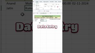 Data Entry Form using shortcut l Amazing tips in excel excel excelshorts ytshorts [upl. by Yraeht746]