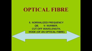 Physicsfor All Normalized Frequency or VNumber CutOff WavelengthMode of an optical fibre [upl. by Ayardna]