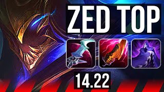 ZED vs TRYNDAMERE TOP  KR Grandmaster  1422 [upl. by Otrebliw652]