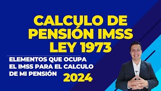 CÓMO SE CALCULA LA PENSIÓ IMSS  LEY 1973  ELEMENTOS QUE SE OCUPAN 2024 [upl. by Claudia]