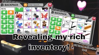 Revealing my rich adopt me inventory Has 1000 old items [upl. by Maida]