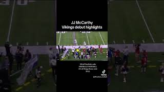 JJ McCarthy Vikings debut highlights shorts [upl. by Salisbarry14]