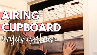 AIRING CUPBOARD ORGANISATION  ORGANIZE amp DECLUTTER WITH ME [upl. by Quin57]