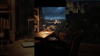 Cozy Night Writing in the Rain  Peaceful Desk Setup for Focus amp Inspiration cozy rain cozyvibes [upl. by Anatolio]