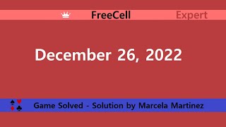 Microsoft Solitaire Collection  FreeCell Expert  December 26 2022  Daily Challenges [upl. by Orips]