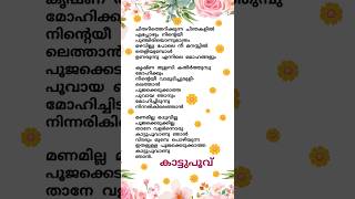 കാട്ടുപൂവ് 🌼💛കവിത വരികൾ [upl. by Ayanet]