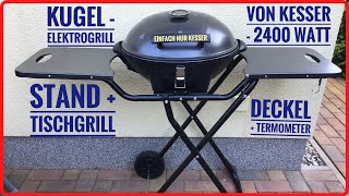 Elektrogrill testen von Kesser 2 in 1 Tischgrill  Standgrill  2400 Watt Deckel und Termometer [upl. by Celia]