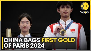 Paris Olympics 2024 China win 10m air rifle mixed event  WION Sports [upl. by Llehcear]