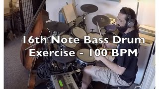 16th Note Bass Drum Exercise  100 BPM Play along [upl. by Fairley371]