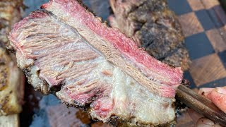 Smoked beef ribs on the Masterbuilt gravity fed smoker [upl. by Epul]