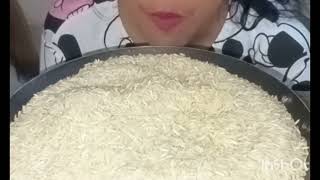 basmati rice eating sounds raw rice  smell was super delicious and crunchy [upl. by Zurek571]