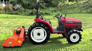 MITSUBISHI MT200 4WD Compact Tractor amp New 4ft Flail Mower [upl. by Akinek]