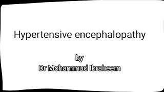 Hypertensive encephalopathy emergency neurology cardiology [upl. by Anneyehc788]