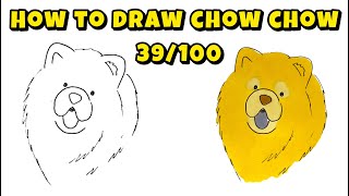 How to Draw Chow Chow Easy amp Quick – 39100 Dogs Breed Drawing Series [upl. by Eednac]