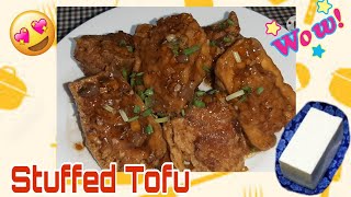 Stuffed Tofu  Rellenong Tokwa  How to cook stuffed tofu  Kusina ni KT [upl. by Airdnaed]