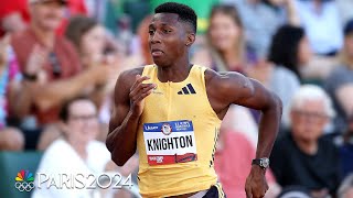 Erriyon Knighton EXPLODES for 1992 in 200m semis at Trials  NBC Sports [upl. by Anelagna]