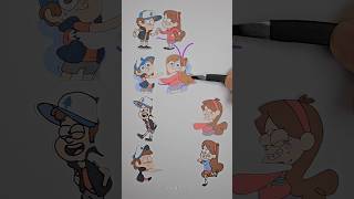 Gravity Falls Dipper and Acrylic line matching puzzle shorts viral art [upl. by Mandych]