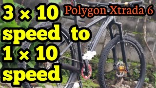 Tutorial Cara pasang sproket sepeda  10 speed Deore  Cara mengganti chainring 34 T single crank [upl. by Moureaux204]