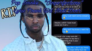 POP SMOKE  “IMPERFECTIONS”  LYRIC PRANK ON GIRL NEXT DOOR [upl. by Shetrit]