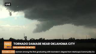 LIVE Tornado damage near Oklahoma City [upl. by Ahsoyem]