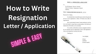 How to Write Resignation Letter Application  Resignation letter likhne ka tarika [upl. by Bekelja]