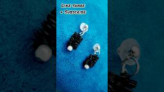 Diy easy flower earrings 🤍🤍 viral art shortsfeed trending youtubeshorts diy [upl. by Asilehs]