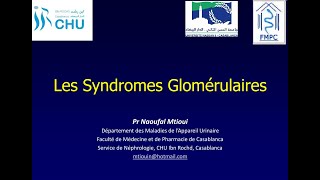 Semiologie Renale  Syndromes Glomerulaires Partie 1 FMPC [upl. by Drew]