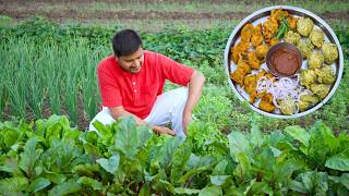 Palak Pakoda  Kurkura Pakoda  Indian Village Cooking By Nikunj Vasoya [upl. by Seira]