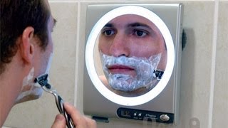 Fogless Shower Mirror with LED Light and 5X Magnification [upl. by Sivlek]