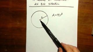 Geometri  Å regne ut areal og omkrets av en sirkel [upl. by Farika273]