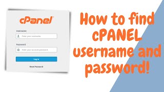 how to find cpanel username and password  How to find Cpanel login details  How To Access cPanel [upl. by Aisela]