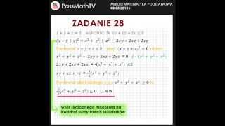 Zadanie 28  Matura z matematyki  maj 2013 Zadania otwarte matematyka podstawowa [upl. by Gunas]