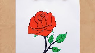 ROSE Drawing Easy 🌹 How to Draw a Rose step by step FarjanaDrawingAcademy [upl. by Noiraa]