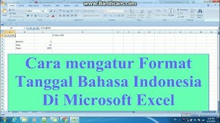 Cara mengatur Format Tanggal Bahasa Indonesia Di Microsoft Excel [upl. by Hamann]